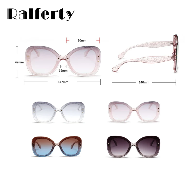 Ralferty 2018 блестящие Солнцезащитные очки женские дизайнерские пластиковые