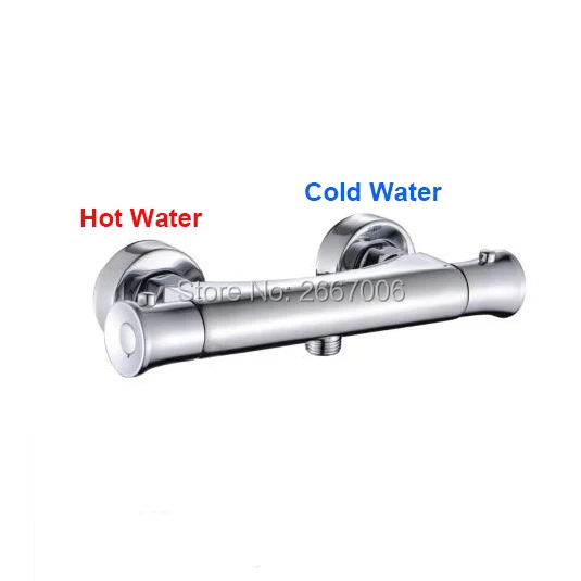 

Free Shipping G1/2" Screw Dual Handle Control Faucet Chrome Wall Mount Shower Faucet Thermostatic Shower Mixer ZR971