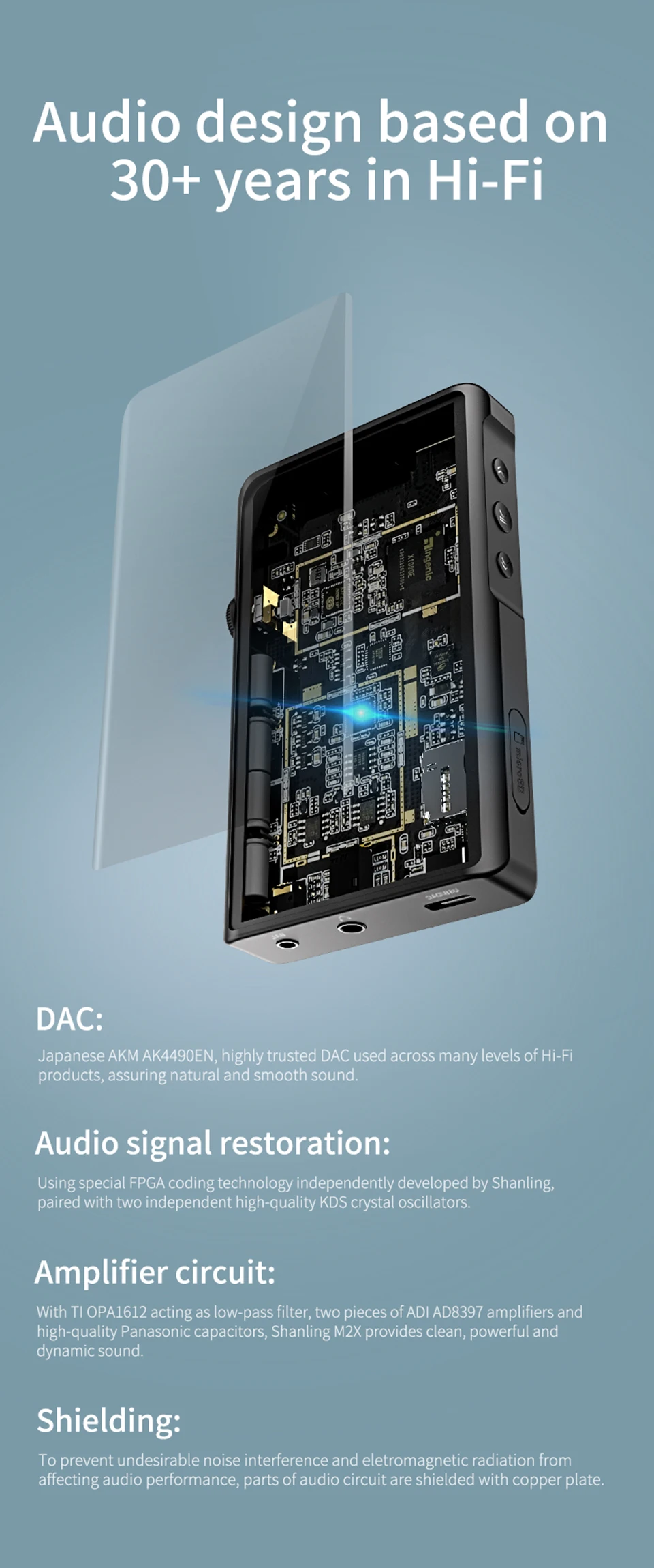 SHANLING M2X AK4490EN DSD256 HzWiFi Hi-Res MP3-плеер Bluetooth без потерь Hifi музыкальный плеер DAC Flac WAV плеер