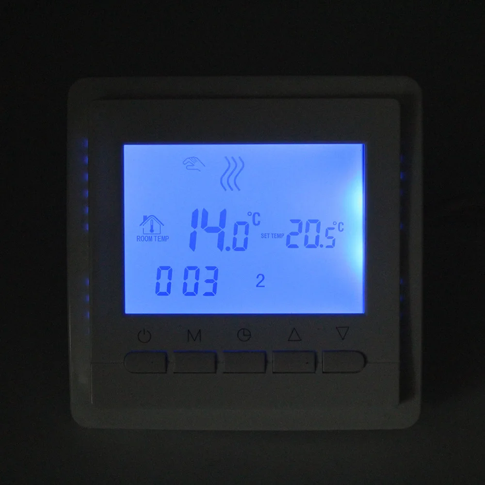 Цифровой программируемый термостат для теплого пола 16A с ЖК-дисплеем |