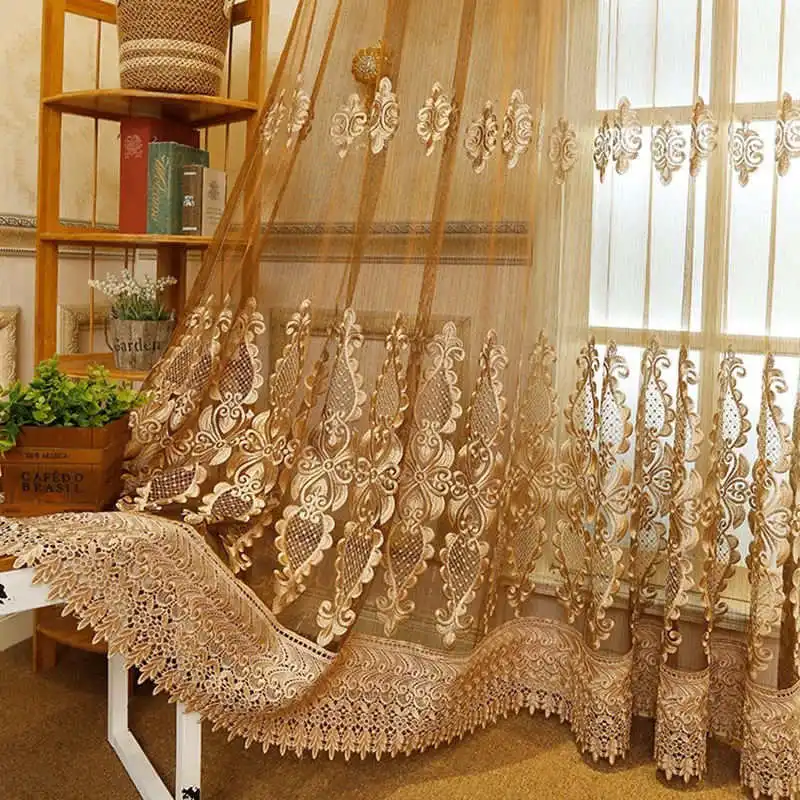 Новые роскошные кружевные тюлевые шторы в европейском стиле для гостиной