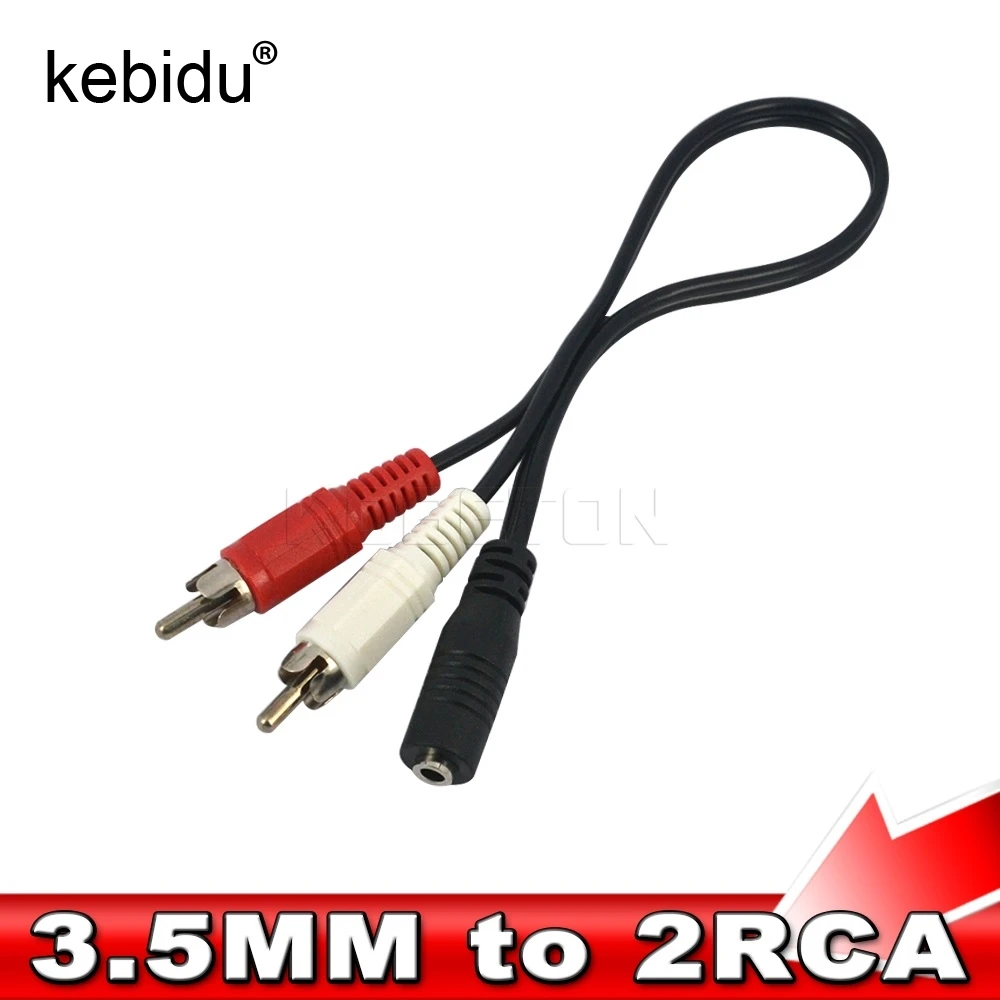 Универсальный 3 5 мм стерео аудио разъем для 2 RCA Штекер кабель адаптера наушников |