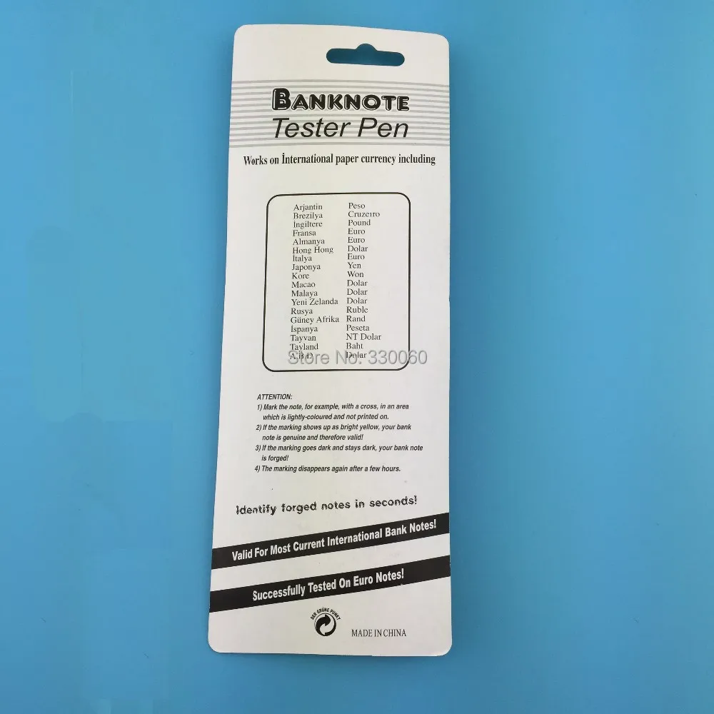 Ручка для проверки денег подходит большинства бумажных банкнот (детектор денег)
