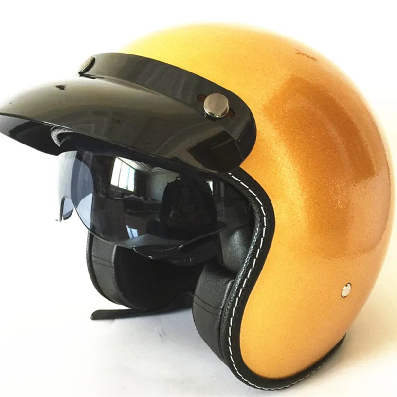 Лидер продаж, винтажные мотоциклетные шлемы Vespa с открытым лицом, половина мотороллера, шлемы с очками, козырек, Размеры s m l xl XXL - Цвет: white