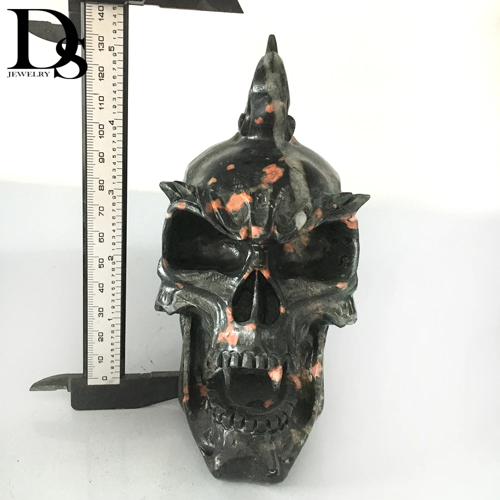 

Novel ! Natural Quartz Crystal Demon Skull Hand Carved Crystal Stone Mosigan Skull Figurine Crafts Healing Crystal Home Decora