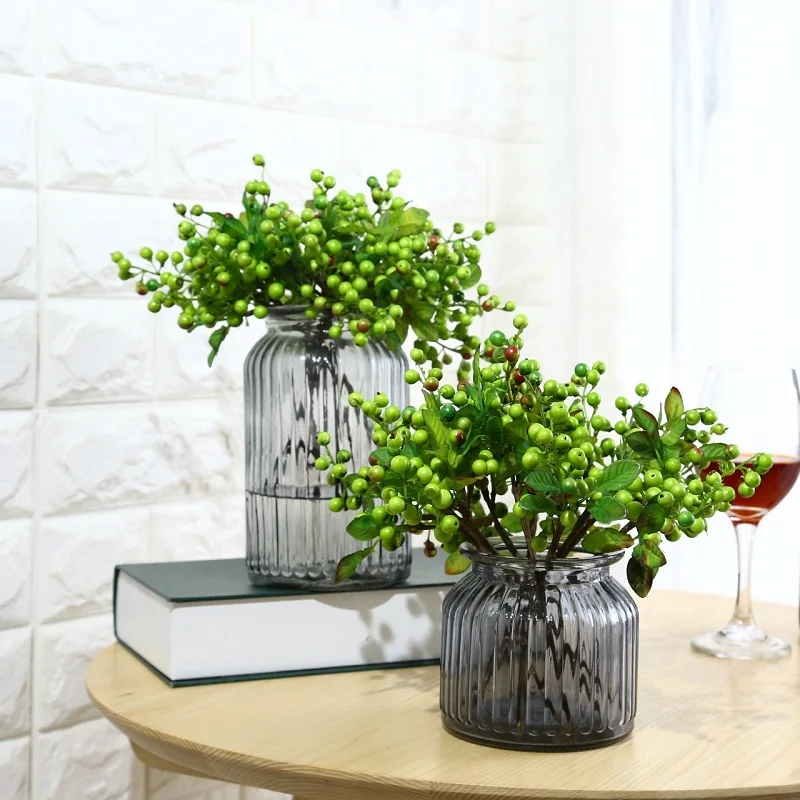 25cm Artificial Flowers Berries Simulation Mini Cherry Blueberry Real Touch Fruits Floral Wedding Home Decoration Fake Plants | Дом и сад