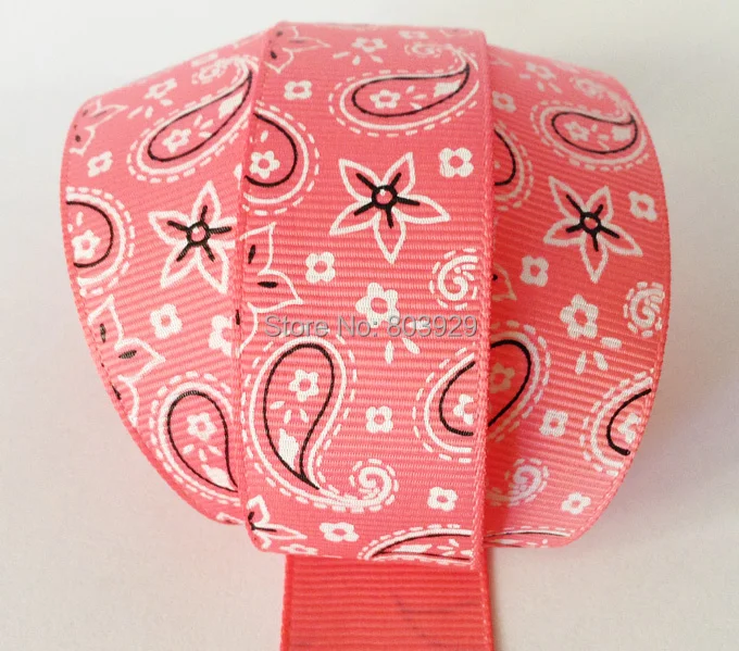 

(100 ярдов/партия) 1 "Коралловая Роза Пейсли печатная лента