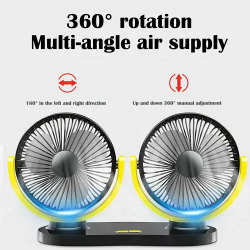 Универсальный автомобильный вентилятор с USB-интерфейсом поворотный 2-скоростной