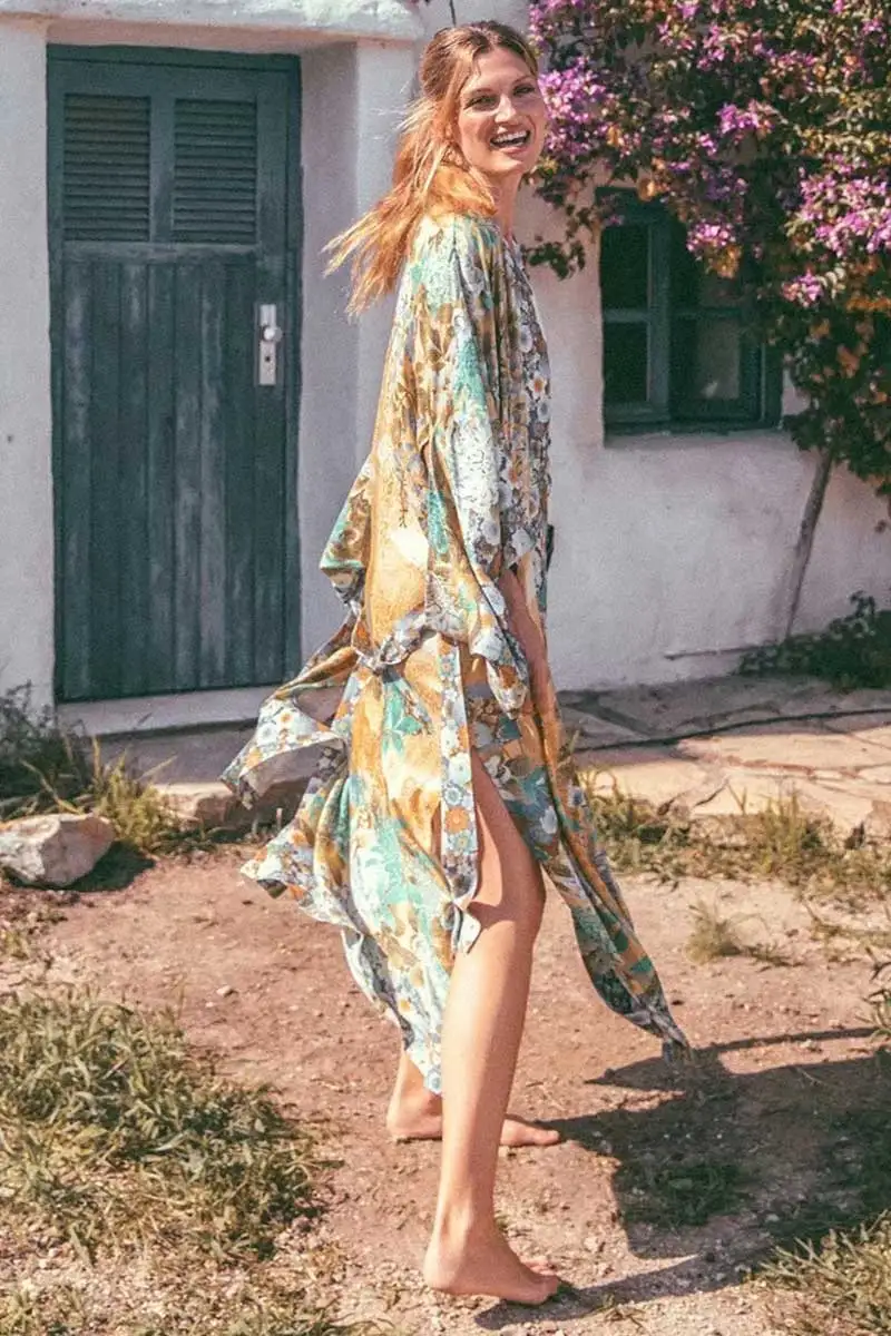 Кимоно кардиган для женщин лето 2019 длинное кимоно свободные топы с цветочным