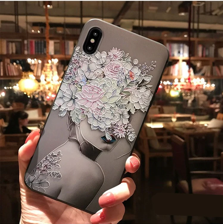 lvchunnv 3D с тиснением и изображением цветка чехол для Samsung Галактики S10e S8 S9 S10 A8 A6 плюс A7 A9 A3 A5 S7 край A30 A50 A70 M10 TPU Защитный чехол - Цвет: lvchunnv
