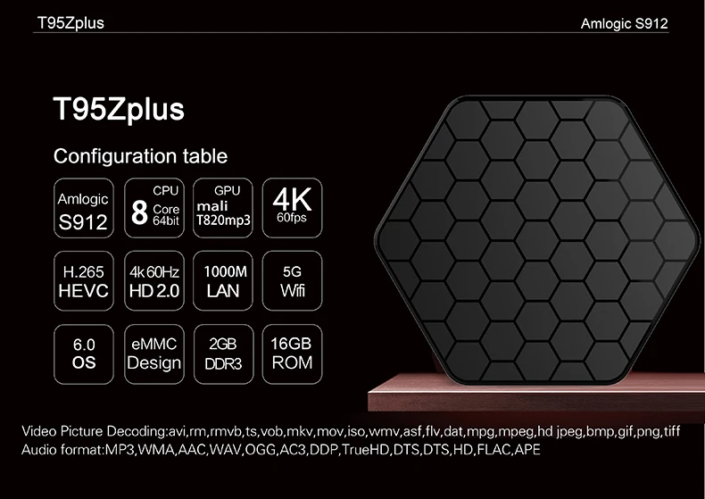 RECALLION 3g/32G Android 7 1 tv BOX T95Z Plus Amlogic S912 OctaCore 2G16G + Smart Set Top box 2 4G/5 GHz Dual WiFi BT4.0 | Электроника