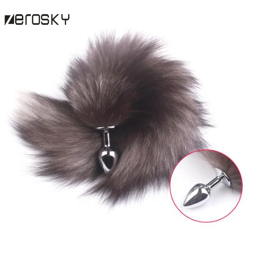 Metal Anal Plug Fox Tail Fun Back Court Stimulate Dog Sex Toys for Woman BDSM Zerosky | Красота и здоровье