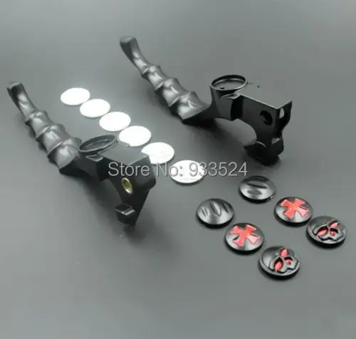 Пара черных мотоциклетных тормозов с черепом рычаг сцепления для мотоцикла Harley