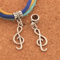 treble g clef musical note big hole beads 36 8x9 4mm 23pcs zinc alloy dangle fit european charm bracelets jewelry diy b1630