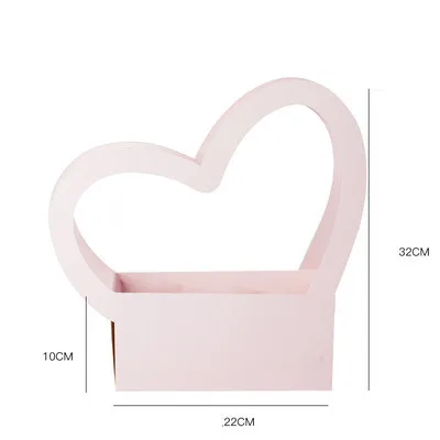 pink Роскошная коробка для цветов в форме сердца, плотная картонная подарочная упаковка, коробка для цветов на День святого Валентина, вечерние, свадебные украшения - Цвет: pink