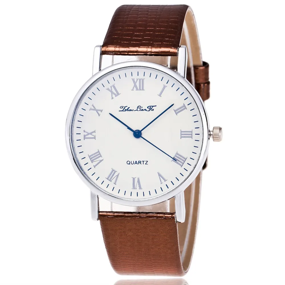 Новый Красивый Простой Женщины Кварцевые Часы Кожаный Ремешок Повседневная