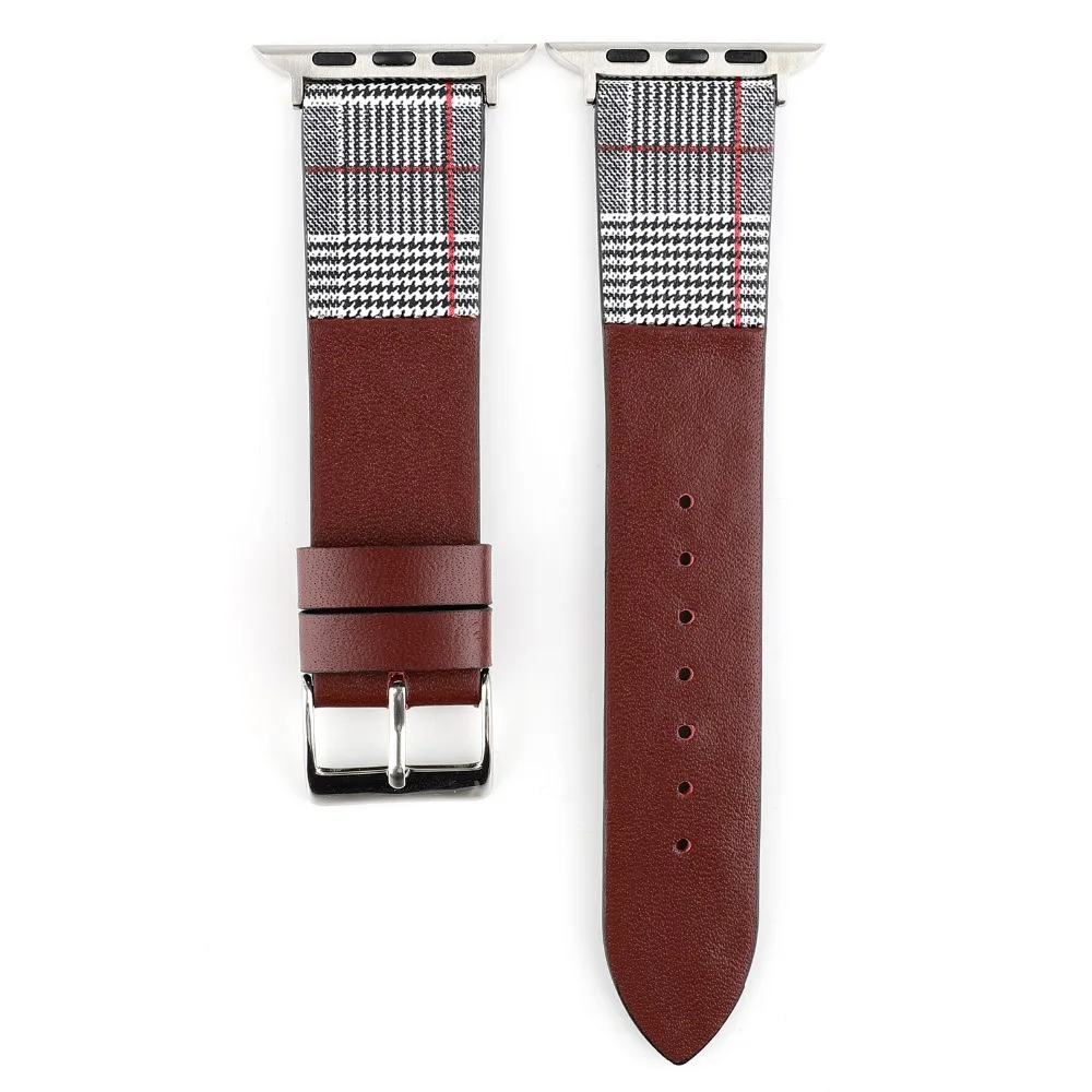 Кожаный ремешок Houndstooth для apple watch сменный кожаный Apple 4 3 2 44 42 40 38 мм|Ремешки часов| |