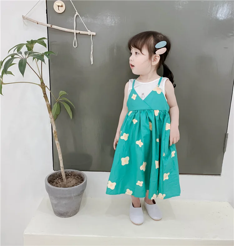 

Kids Dresses for Girls Summer Korean New Toddler Girl Cute Strap Dresses Toddler Party Clothes Baby Girl Beach Dresses 1-6 Years