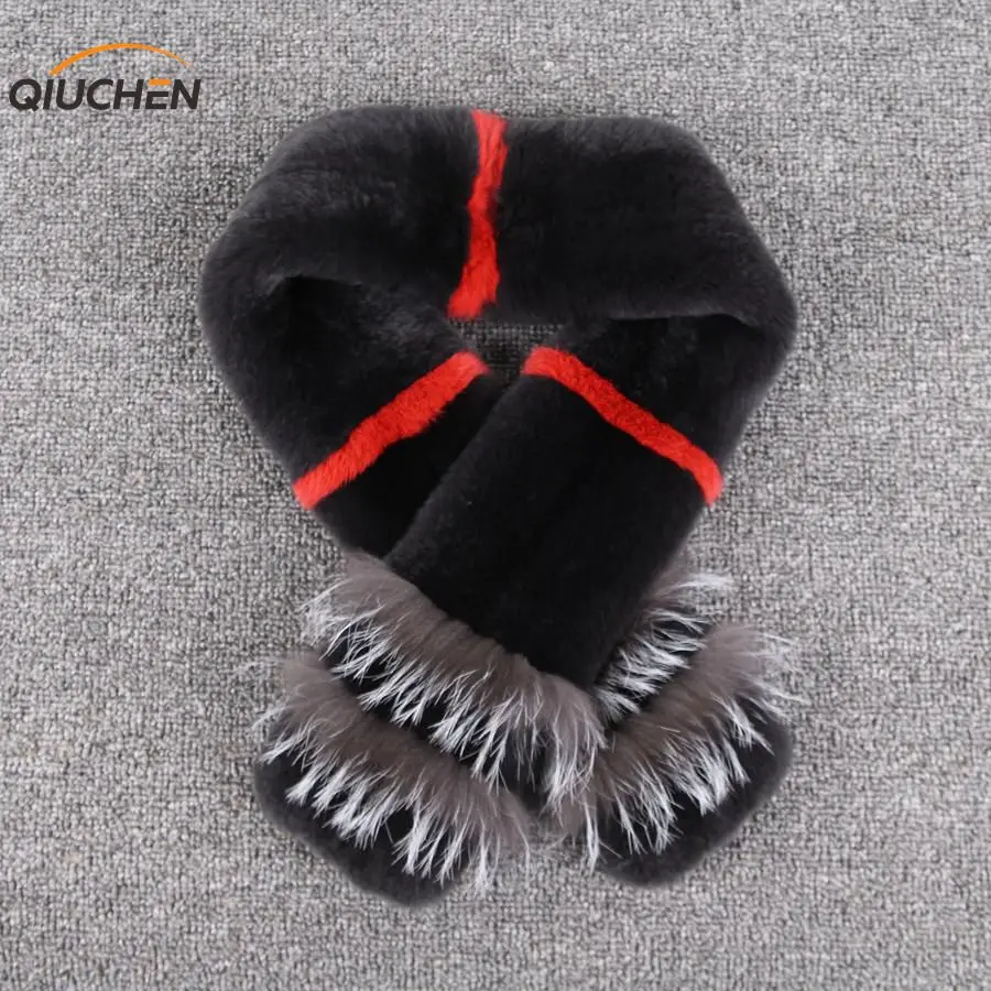 Новое поступление женский зимний теплый шарф QIUCHEN PJ1856 на шею из натуральной