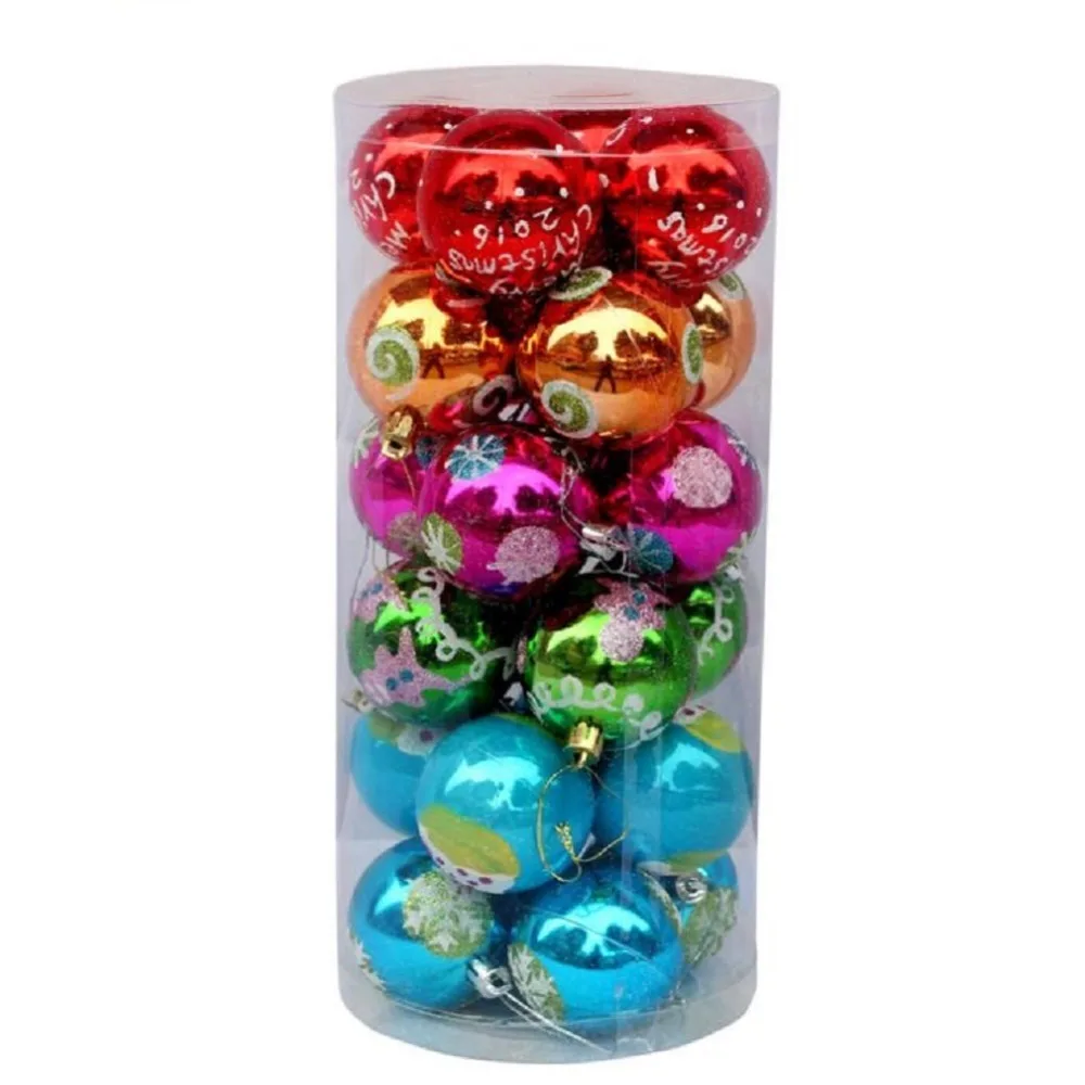 Цветной Рождественский шар с 24 звездами Рождественские елочные шары украшения