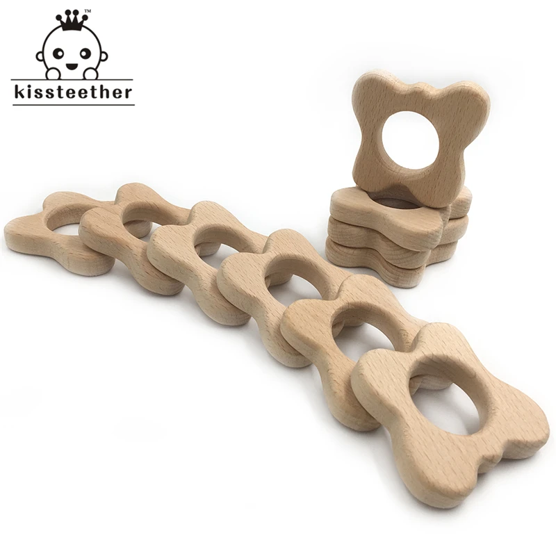 Mordedor de madera de haya org&aacute;nico hecho a mano, mariposa Natural, colgante personalizado, respetuoso con el medio ambiente, seguro, juguetes para beb&eacute;s-0