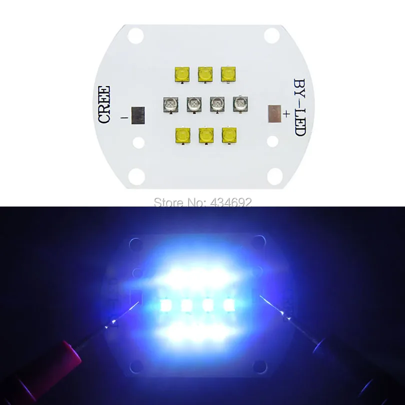 Бесплатная доставка 50 Вт Cree Xlamp XTE XT E белый 6000 К (6 шт.) + королевский синий 455 нм (4