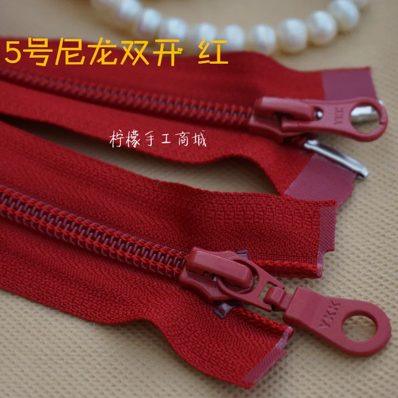 YKK5 нейлоновая молния красный белый бежевый 50-110 см пальто кардиган пуховая одежда
