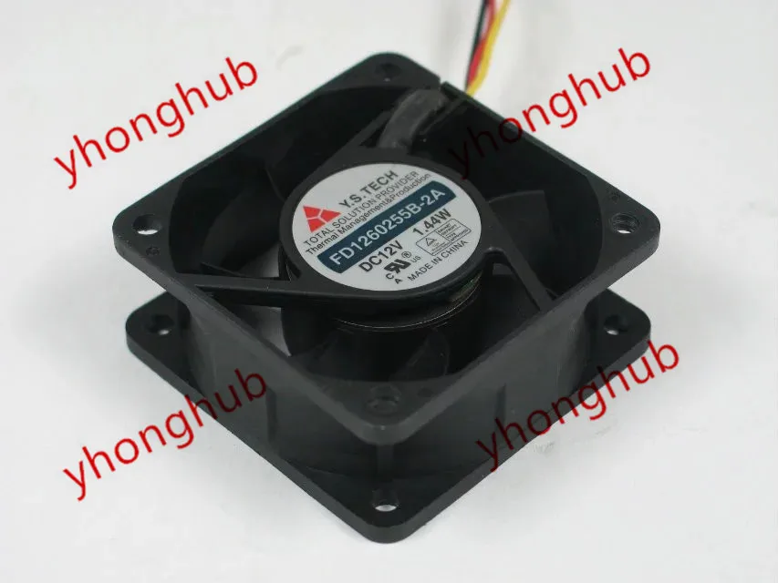 Вентилятор охлаждения сервера Y.S.TECH FD1260255B 2A DC 12 В 1 44 Вт 3 wire 60x60x25 мм|square fan|server fandc fan