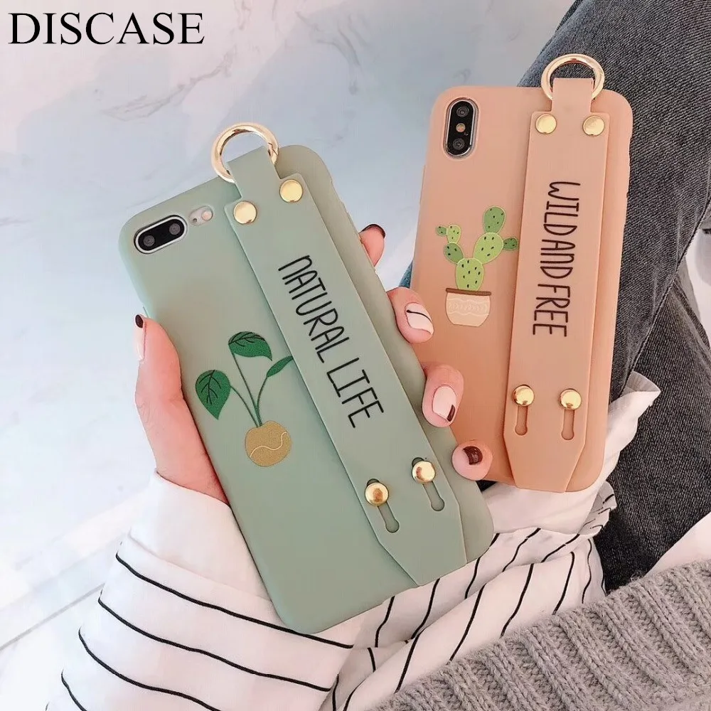 DISCASE чистый цвет мягкий чехол Свежий для телефона в форме кактуса iphone XS MAX XR X 6 6s 8