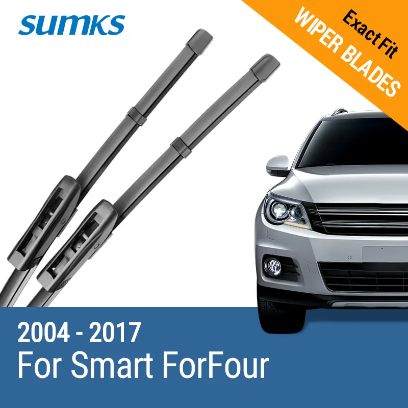 

SUMKS Wiper Blades for Smart ForFour 26"&18"/20"&14" Fit Hook / Bayonet Arms 2004 2005 2006 2014 2015 2016 2017