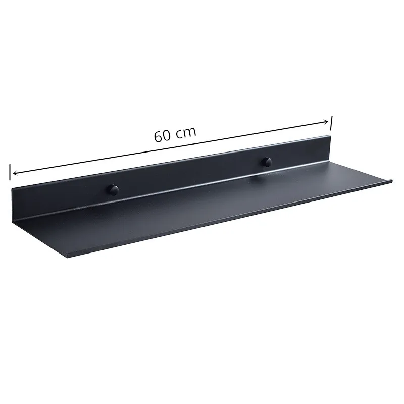 60 CM Length Акционные аксессуары для ванной комнаты 30-60 см, современные матовые черные полки для ванной комнаты на кухню стену полку, душевая стойка для хранения - Цвет: 60 CM Length