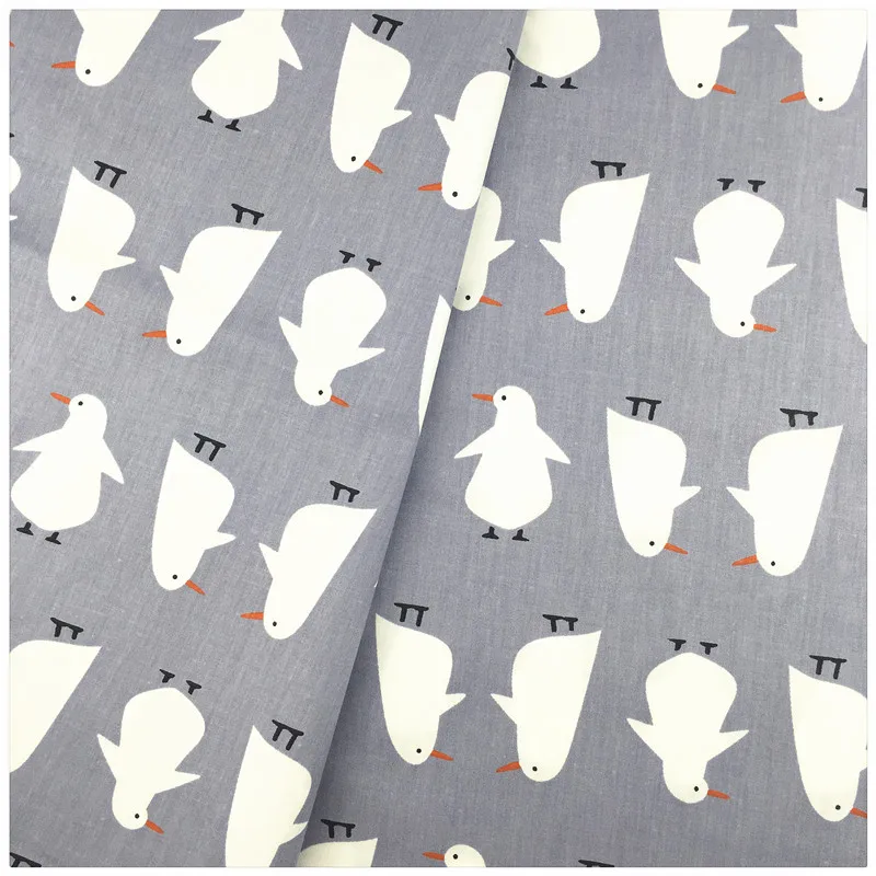 Саржа 1 шт. мультфильм серый пингвин саржа хлопчатобумажная ткань DIY лоскутное