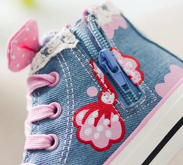 Парусиновая обувь для девочек Новинка весна осень 2019 Модная детская на плоской