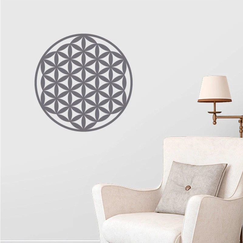 Съемные геометрические настенные наклейки с изображением цветка жизни символов