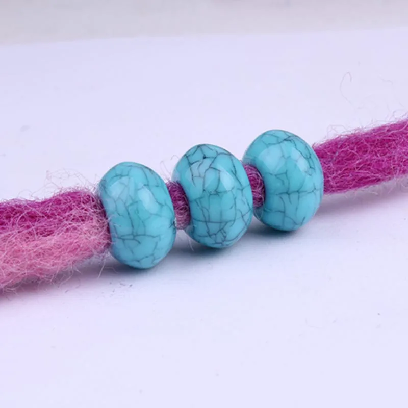 30 шт./лот дреды кольцо для волос коса бусы синие цветные косы dread dreadlock бусины