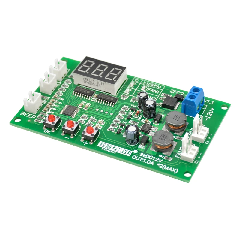 12V Dual Ways 3-Провода вентилятор интеллигентая(ый) цифровой Температура Термостат Регулятор Скорость контроллер