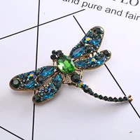 vintage crystal dragonfly for women collar pins dragonfly pendant jewelry accessories enamel long necklace chain