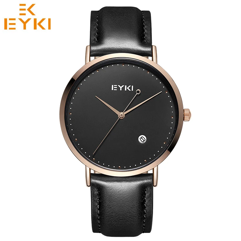 Часы EYKI ультратонкие кварцевые кожаные для мужчин и женщин|watch brand|watch fwatch fashion |