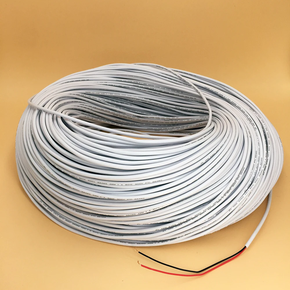 22 AWG 2Pin 3A Номинальный Электрический кабель провод изолированный Белый