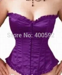 Free Shipping Sexy Purple Satin Corset Mature Lady Sex | Женская одежда