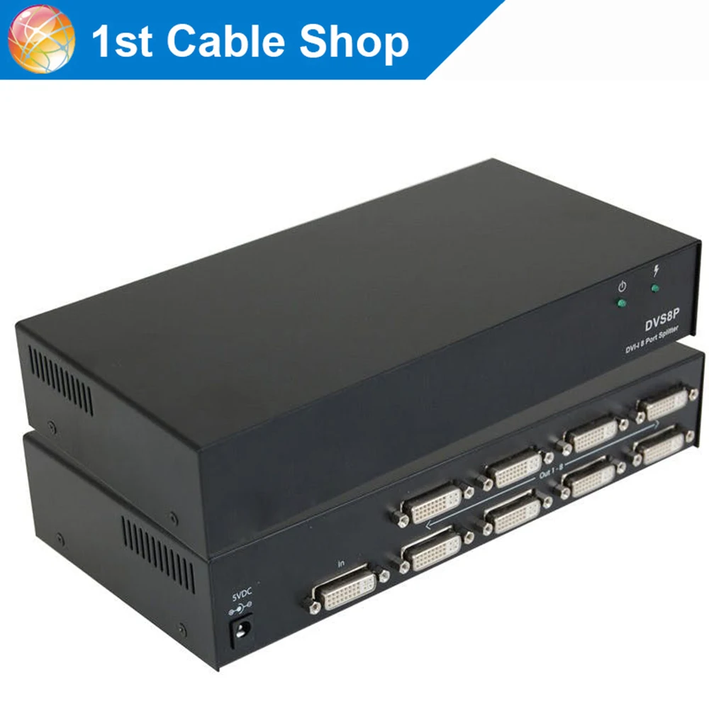 8-портовый разделитель DVI 1X8 DVI 1 в 8 out для ПК проектор для ноутбука до 1920X1080 поддерживается