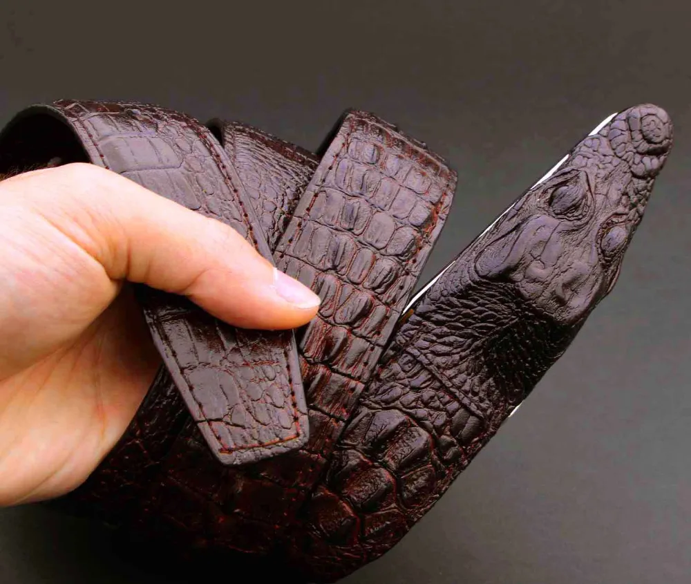 Мужской Байкерский кожаный ремень с крокодиловой головой|leather belt|biker leather beltcool belts