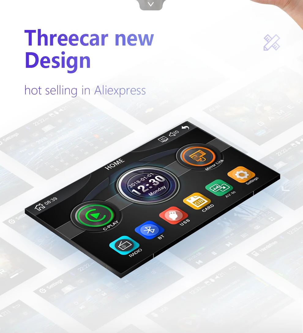 2 din автомагнитола " HD сенсорный экран плеер Android Авто Carplay мультимедиа MP5 FM/USB/AUX/Bluetooth автомобильный аудио для камеры заднего вида