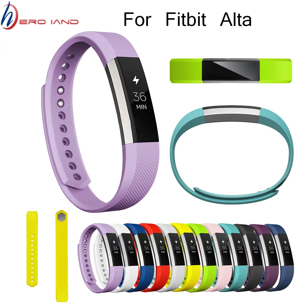 Ремешок силиконовый для наручных часов сменный браслет с застежкой умных Fitbit Alta