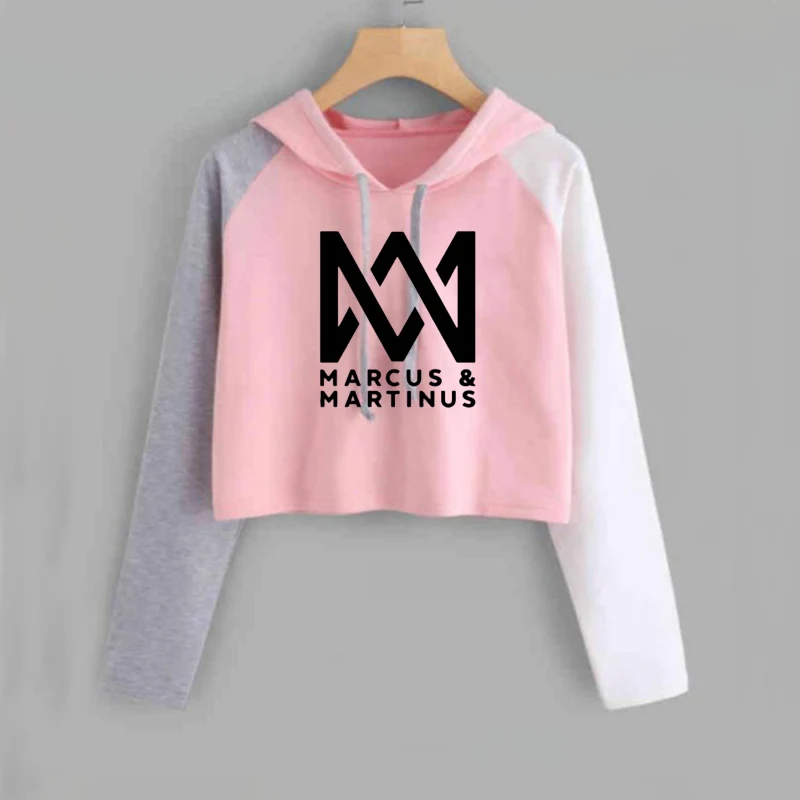 Укороченная толстовка с капюшоном для женщин Толстовка Marcus and Martinus Повседневная