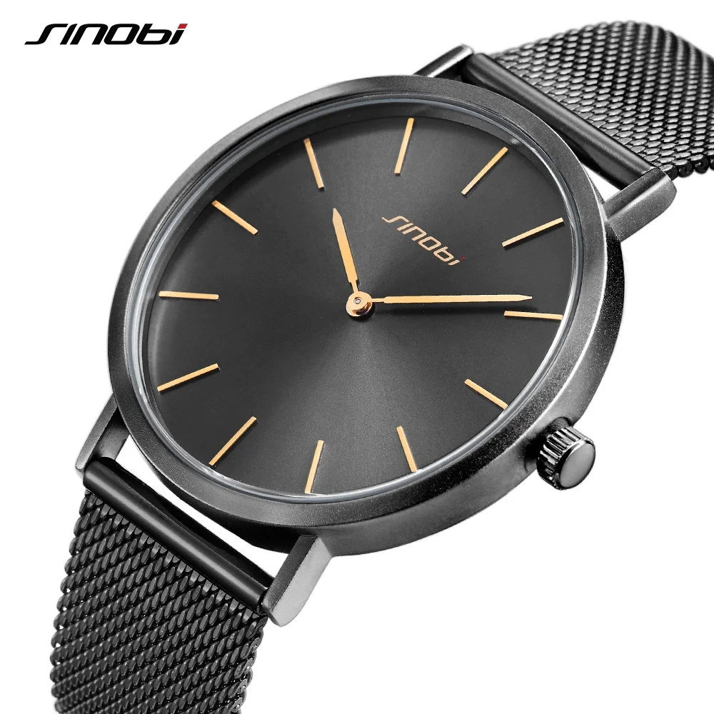 

SINOBI Top Brand Fashion Minimalist Wrist Watch Men Watch Ultra-Thin Men's Watch Waterproof Watches Clock relogio masculino