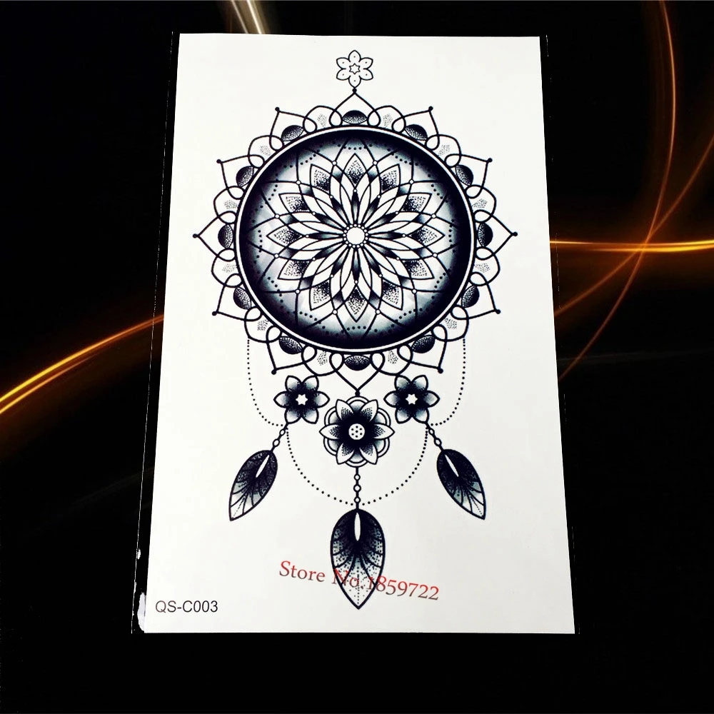 Крутые черные шипы браслет подмышка временная татуировка наклейка