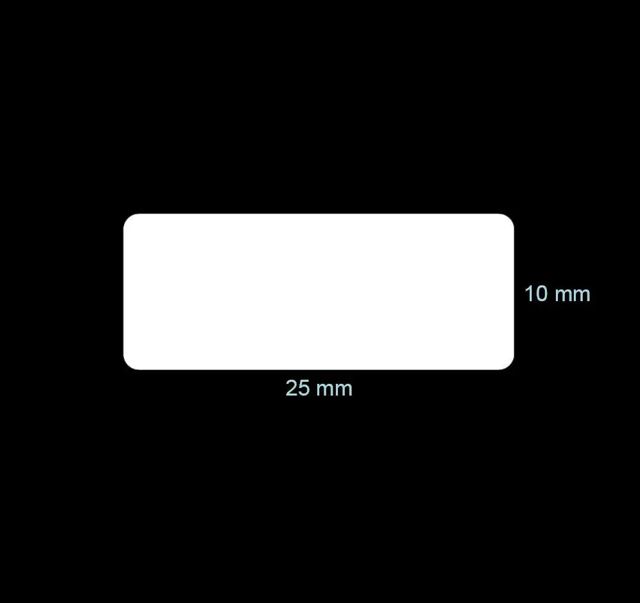 1200 шт 25x10 мм прозрачная наклейка из ПВХ, 0,05 мм толщина, Пункт № OF02