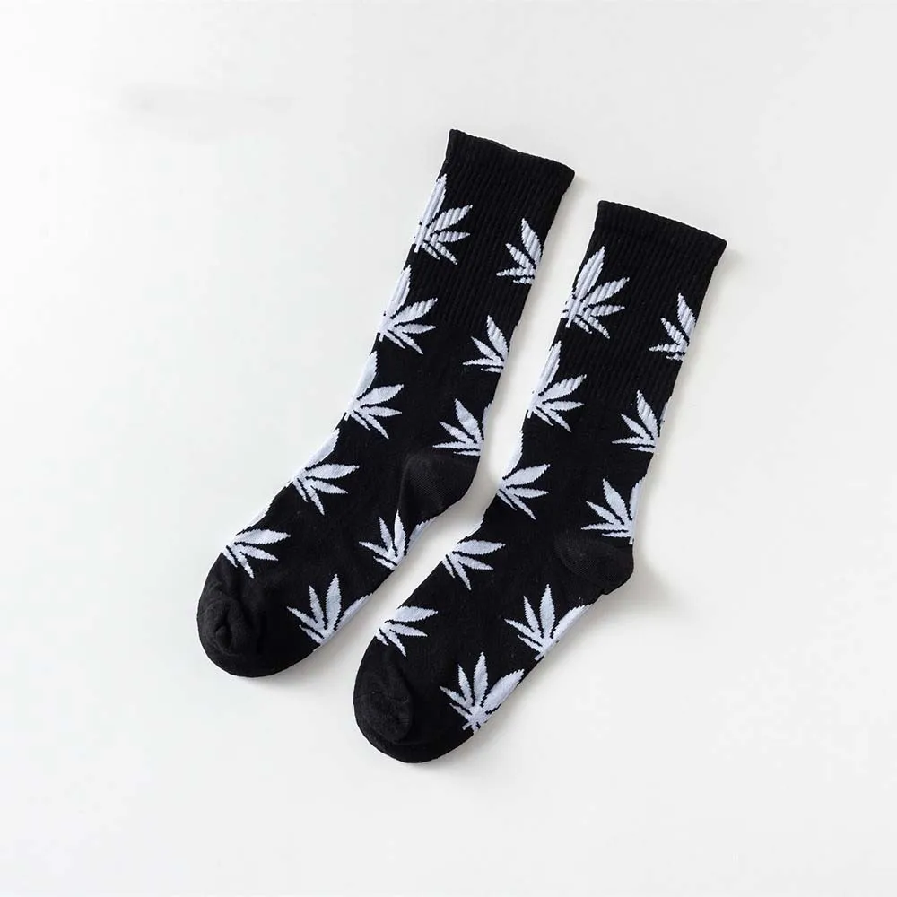 20 Классные бамбуковые летние женские и мужские забавные короткие носки из конопли Meias, длинные носки с Кленовым листом, хлопковые носки с травкой, белые и черные носки - Цвет: 20