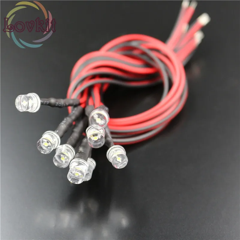 Предварительно проводной резистор 20 шт. 5 мм плоский верх оранжевый светодиод 12 в